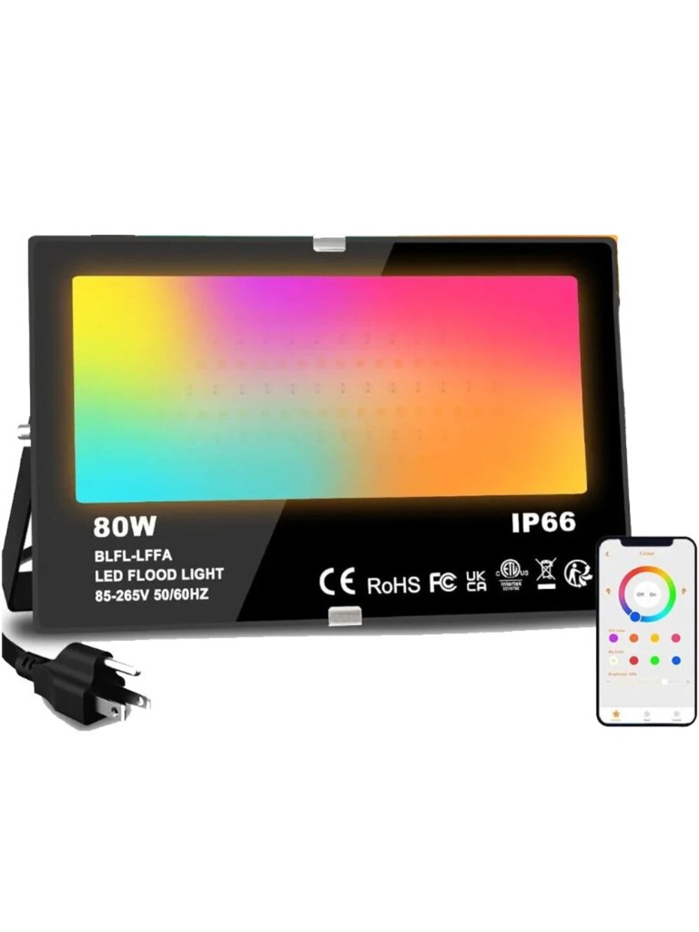 FLOOD LIGHT - Smart RGB LED 8000LM Landscape Lighting - Timer App Bluetooth NEW